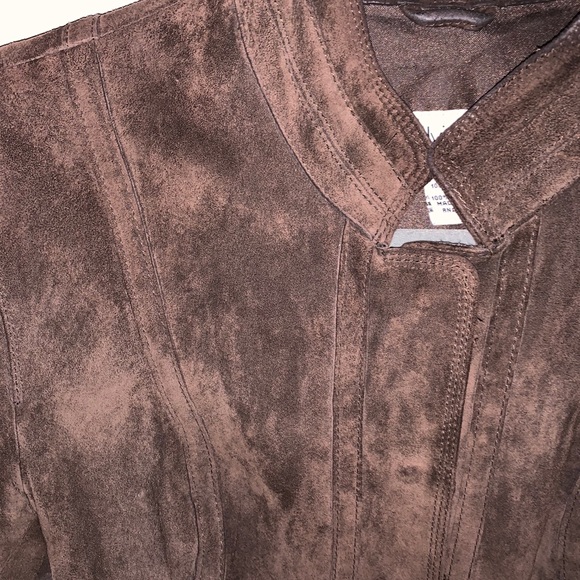 Brown Leather Calvin Klein Bomber Jacket - Picture 7 of 8